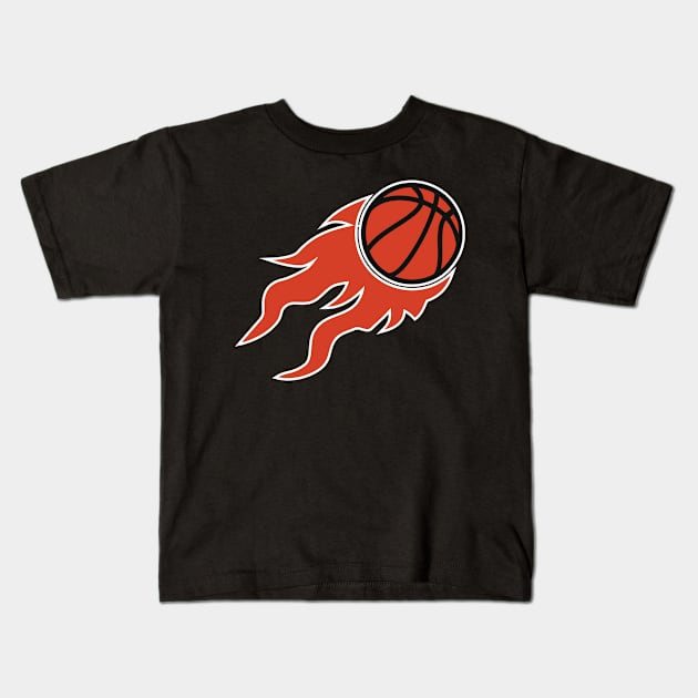 Basketball fire Kids T-Shirt by Designzz